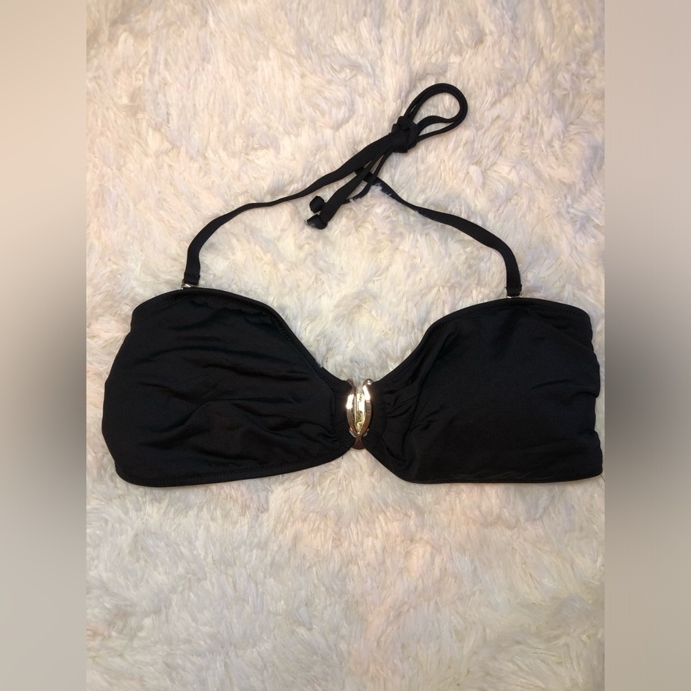 Venus Lascana Black Bikini Top with Gold Accent 38 C/D - Picture 4 of 11